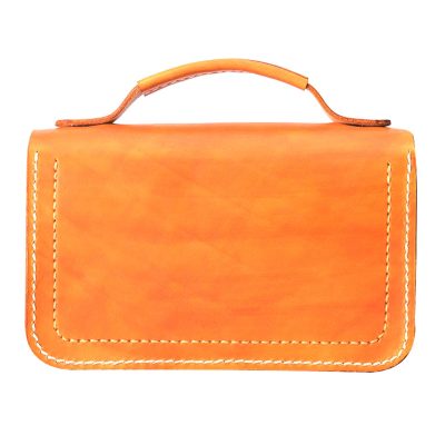 Orange Leather Handbags For Women's