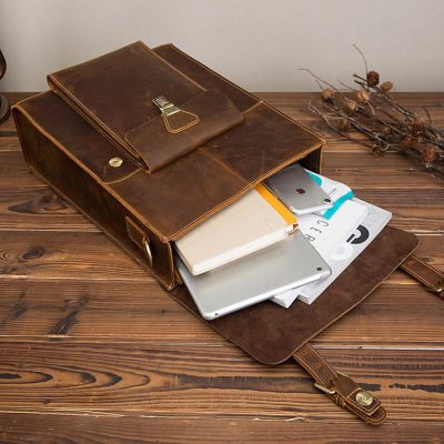 Rainer Portrait Leather Satchel Backpack