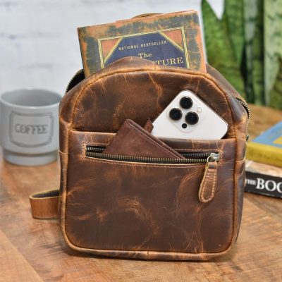 Vintage Leather Mini Backpack