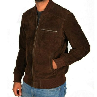 Plain Suede Leather Jacket