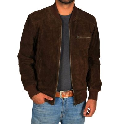 Plain Suede Leather Jacket