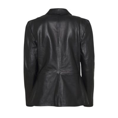 Black Leather Blazers For Women