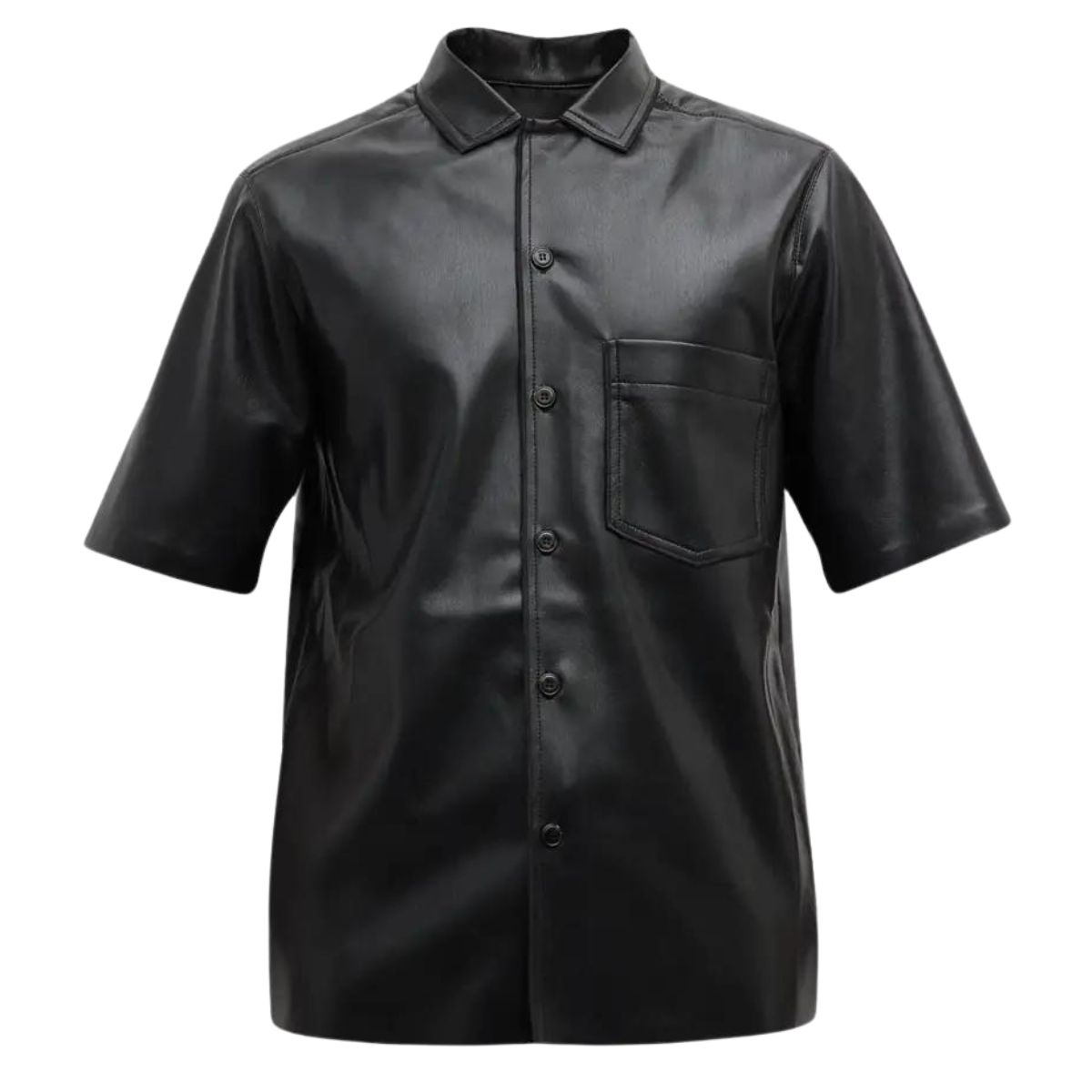Bold Edge Mens Leather Shirt