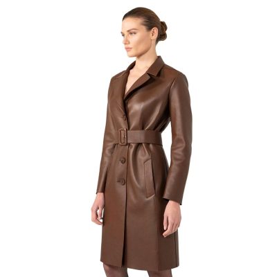 Brown Leather Coat For Women