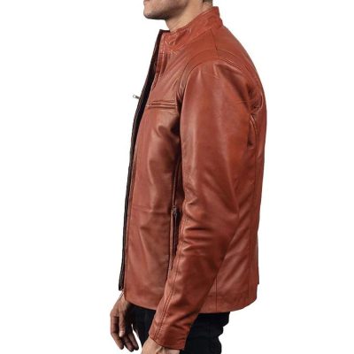 Men's Zipper Style Leather Jacket