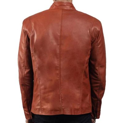 Men's Zipper Style Leather Jacket