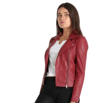 Red Leather Jacket for Women’s