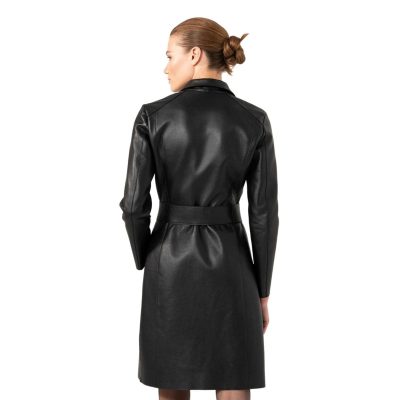 Women's Black Leather Coat