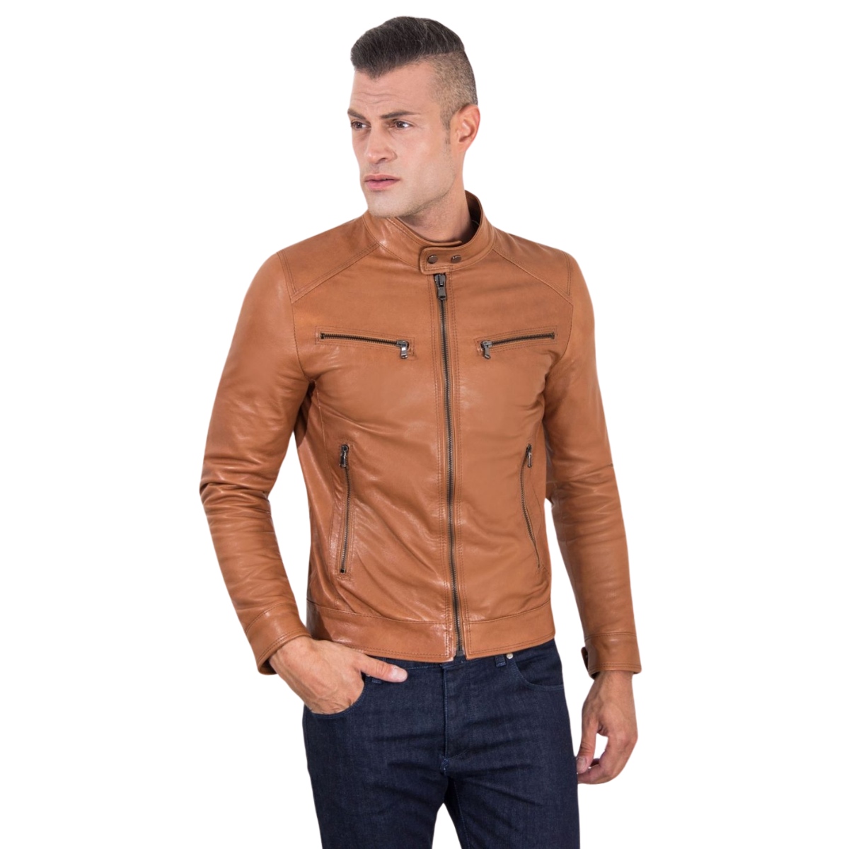 Rustic Brown Leather Jacket