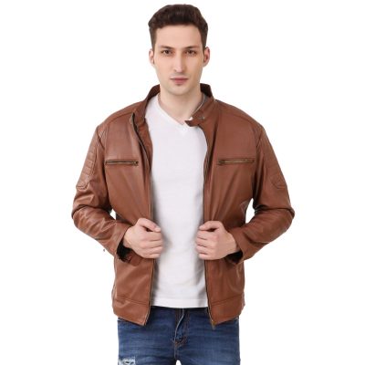 Walnut BrownMens Leather Jacket