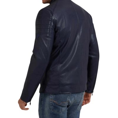 black leather biker jacket men