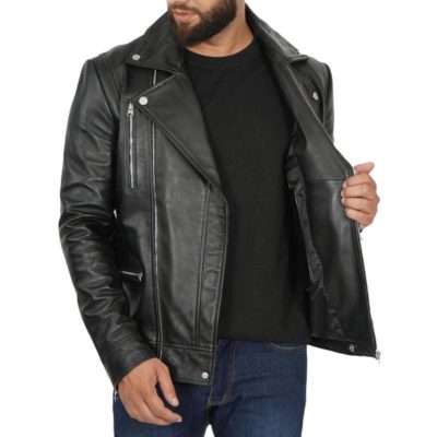 Black Leather Biker Jacket