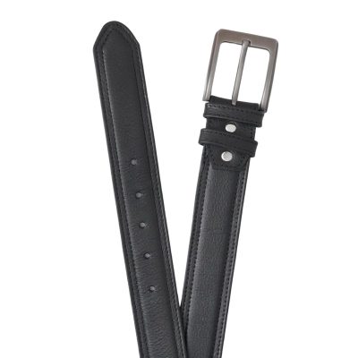 Black Plain Leather Belt
