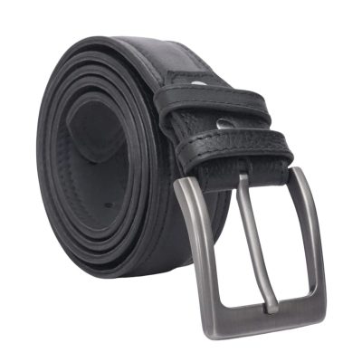 Black Plain Leather Belt