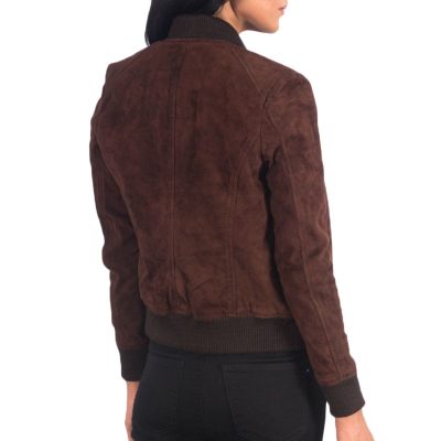 Bliss Brown Suede Bomber Jacket