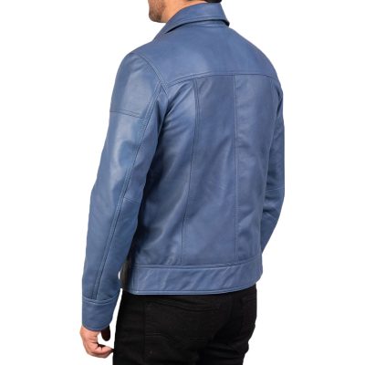 Blue Men's Leather Jacket