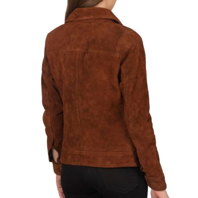 Brown Suede Bomber Jacket