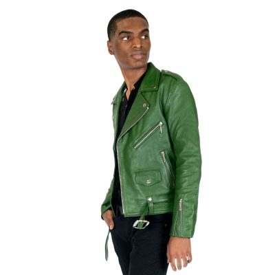 Green Leather Jacket Men's