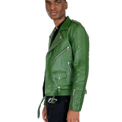 Green Leather Jacket Men's