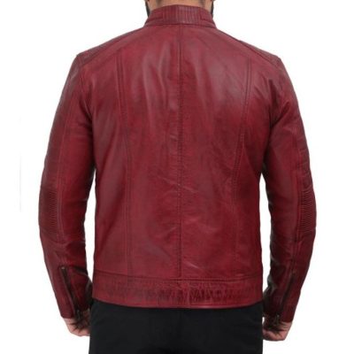 Maroon Men's Leather Jacket