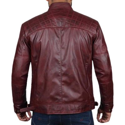 Men Maroon Leather Jacket