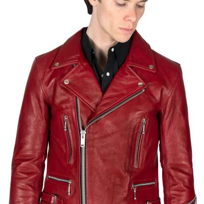 Men Red Leather Jacket