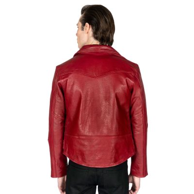 Men Red Leather Jacket