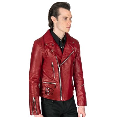 Men Red Leather Jacket