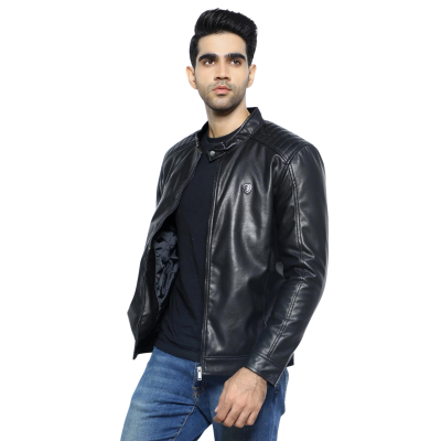 mens black leather motorcycle jacket