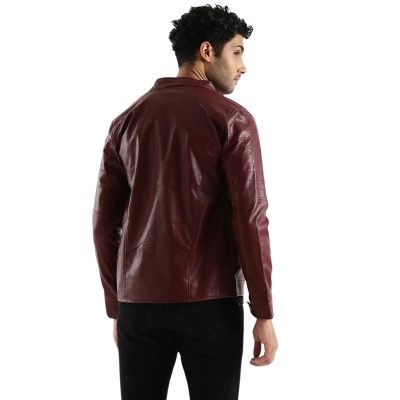 mens brown leather jacket