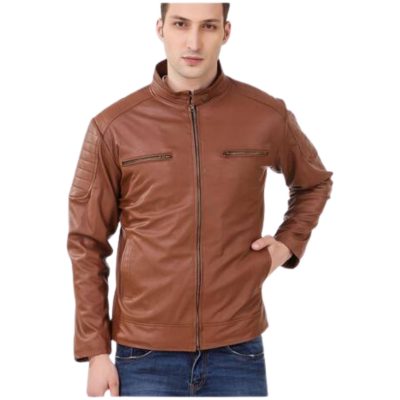 mens brown leather jacket