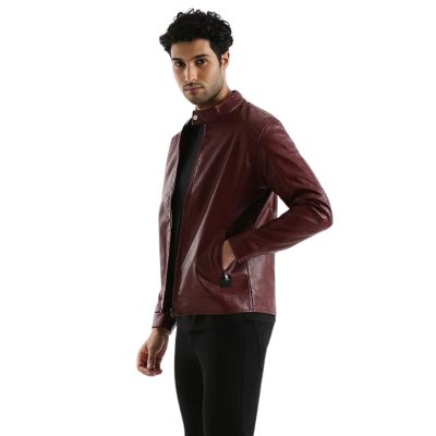 mens leather jacket brown
