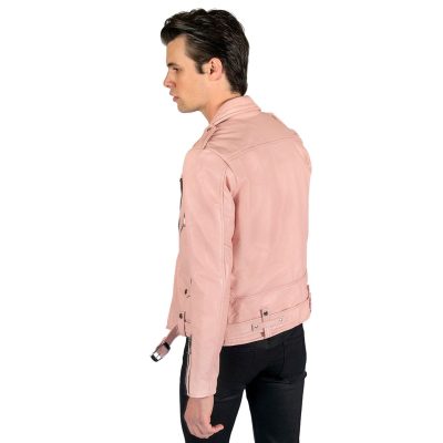 Men's Pink Leather Jacket