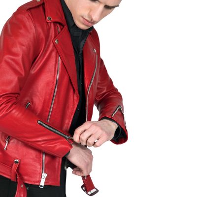 Red Leather Jacket Men's