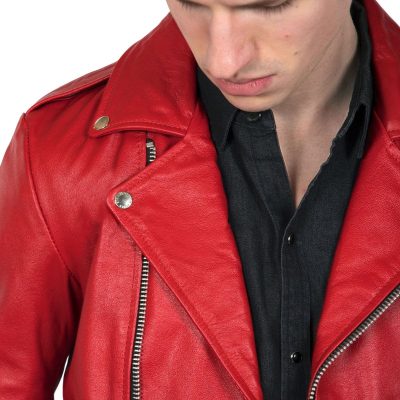 Red Leather Jacket Men's