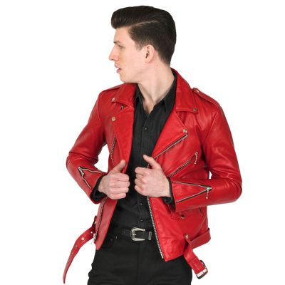 Red Leather Jacket Men's