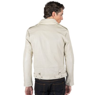 White Leather Jacket Men's