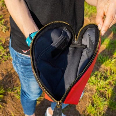 Red Leather Pouch For Men