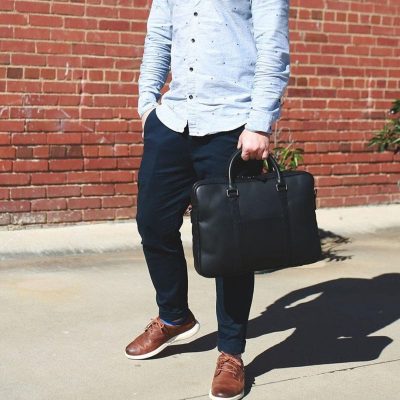Black Leather Messenger Bag