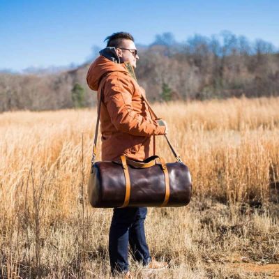 Brown Leather Duffle Bags