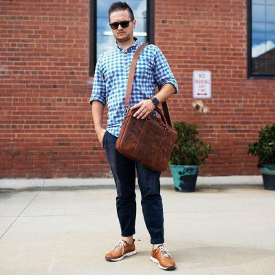 Brown Leather Messenger Bag