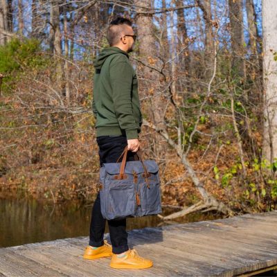 Canvas And Leather Laptop Bag