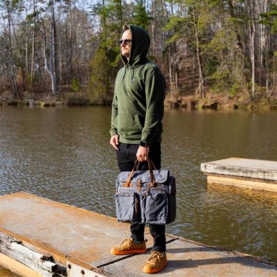 Canvas And Leather Laptop Bag