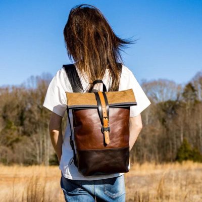 vida vintage roll backpack