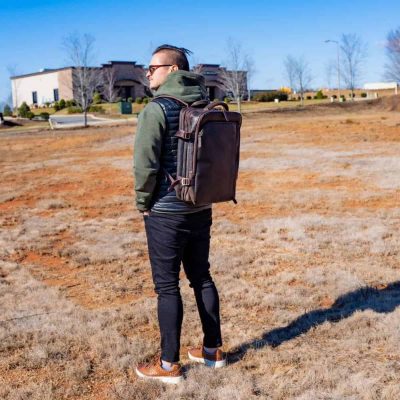 Genuine Men Leather Backpack