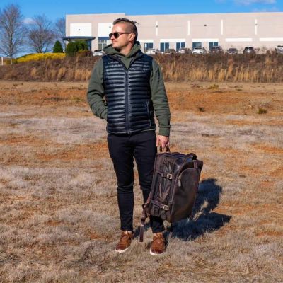 Genuine Men Leather Backpack