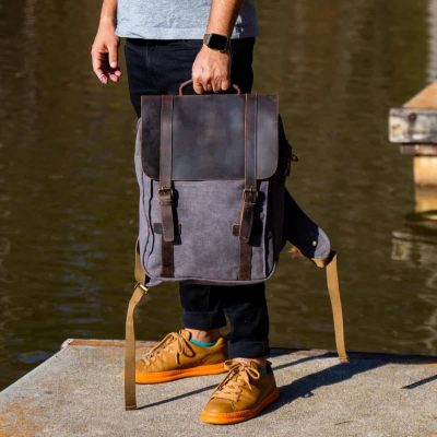 High Quality Canvas & Leather Backpack