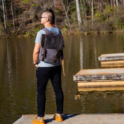 High Quality Canvas & Leather Backpack