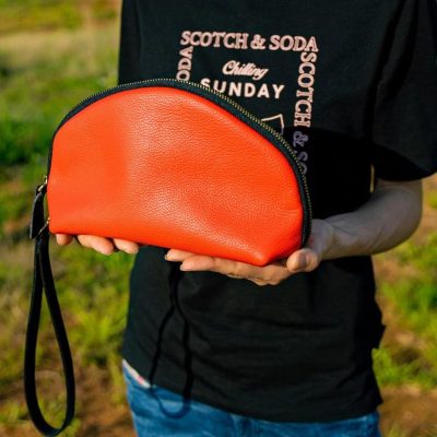 Red Leather Pouch For Men