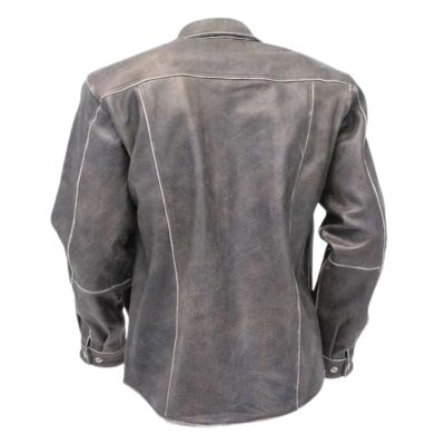 Elegant Edge Charm Leather Shirt